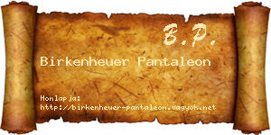 Birkenheuer Pantaleon névjegykártya